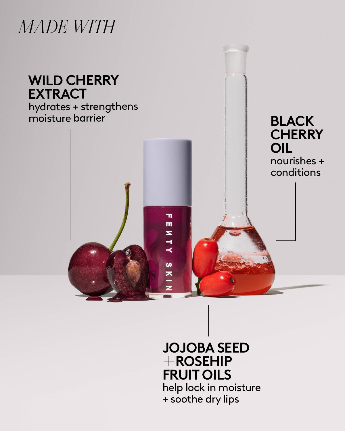 Fenty Treatz Hydrating + Strengthening Lip Oil — Black Cherry