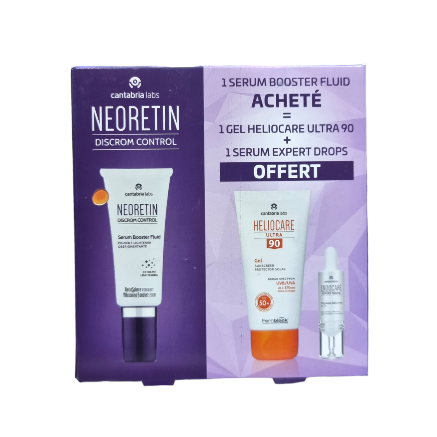 1 SERUM BOOSTER FLUID АСНЕТÉ= 1 GEL HELIOCARE ULTRA 90 + 1 SERUM EXPERT DROPS OFFERT
