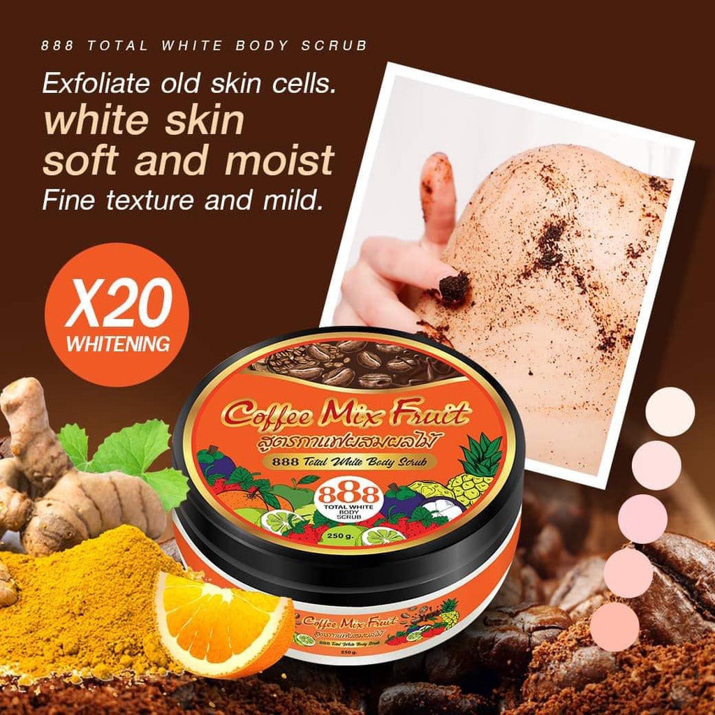 888 Total White – Coffee Mix Fruit Body Scrub